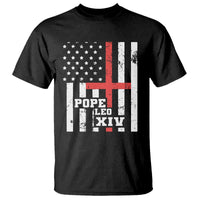 Pope Leo XIV T Shirt First American Pope Catholic Religious Cross American Flag