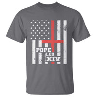Pope Leo XIV T Shirt First American Pope Catholic Religious Cross American Flag
