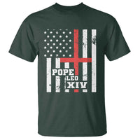 Pope Leo XIV T Shirt First American Pope Catholic Religious Cross American Flag