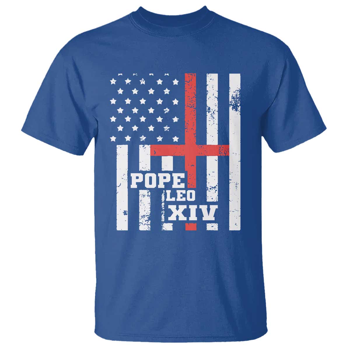 Pope Leo XIV T Shirt First American Pope Catholic Religious Cross American Flag