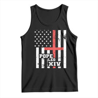 Pope Leo XIV Tank Top First American Pope Catholic Religious Cross American Flag