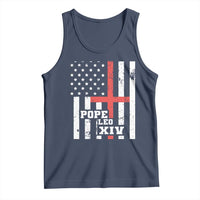 Pope Leo XIV Tank Top First American Pope Catholic Religious Cross American Flag