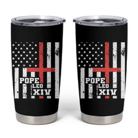Pope Leo XIV Tumbler Cup First American Pope Catholic Religious Cross American Flag