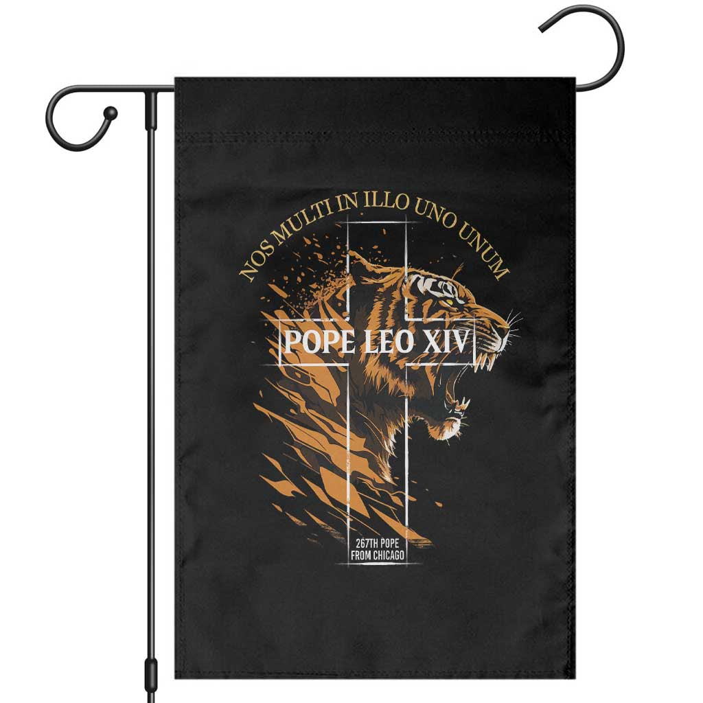 Cardinal Pope Leo XIV Garden Flag Nos Multi In Illo Uno Unum 267th Pope From Chicago Tiger - Wonder Print Shop