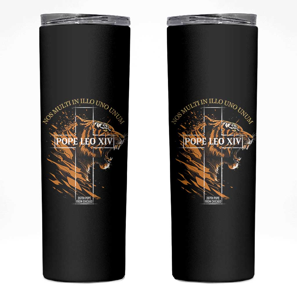 Cardinal Pope Leo XIV Skinny Tumbler Nos Multi In Illo Uno Unum 267th Pope From Chicago Tiger