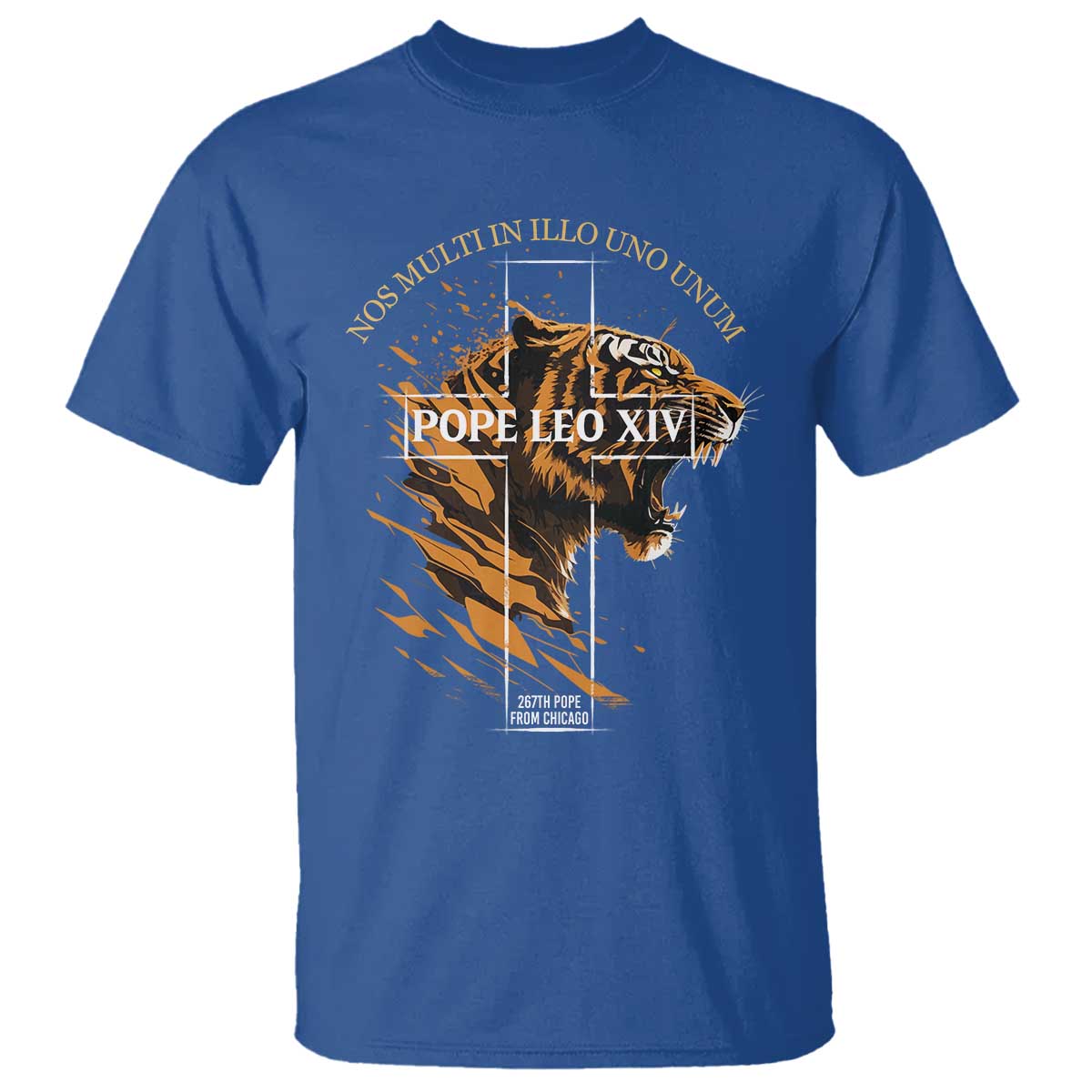 Cardinal Pope Leo XIV T Shirt Nos Multi In Illo Uno Unum 267th Pope From Chicago Tiger