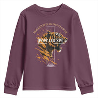 Cardinal Pope Leo XIV Youth Sweatshirt Nos Multi In Illo Uno Unum 267th Pope From Chicago Tiger