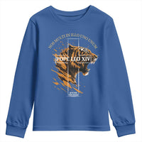 Cardinal Pope Leo XIV Youth Sweatshirt Nos Multi In Illo Uno Unum 267th Pope From Chicago Tiger