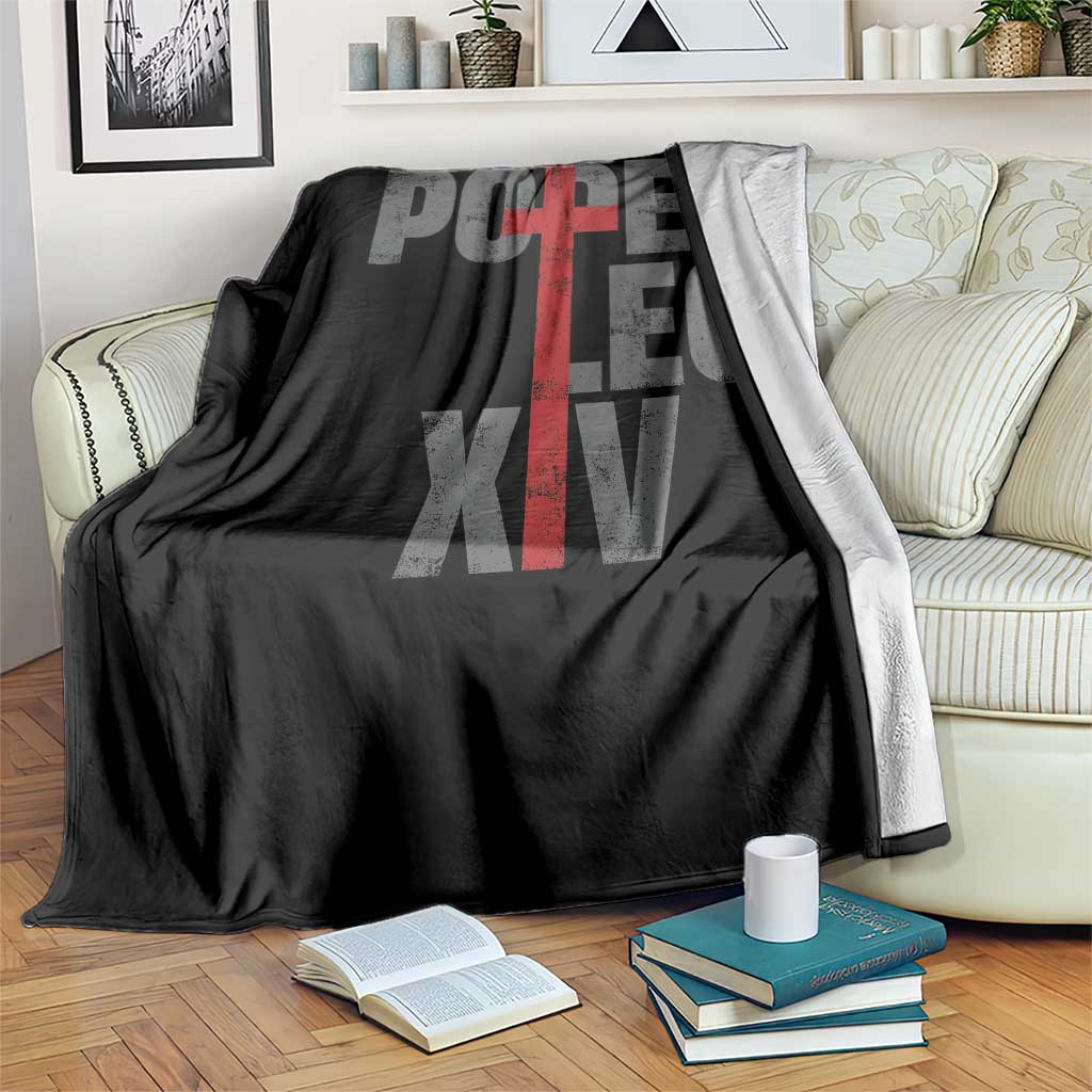 Pope Leo XIV Throw Blanket First American Pope Catholic Religious Cross - Wonder Print Shop