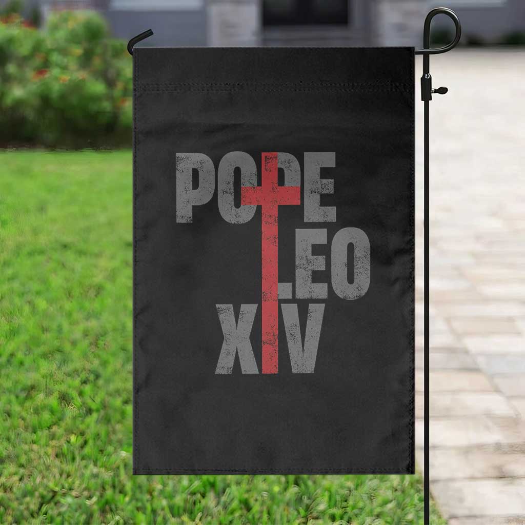 Pope Leo XIV Garden Flag First American Pope Catholic Religious Cross - Wonder Print Shop