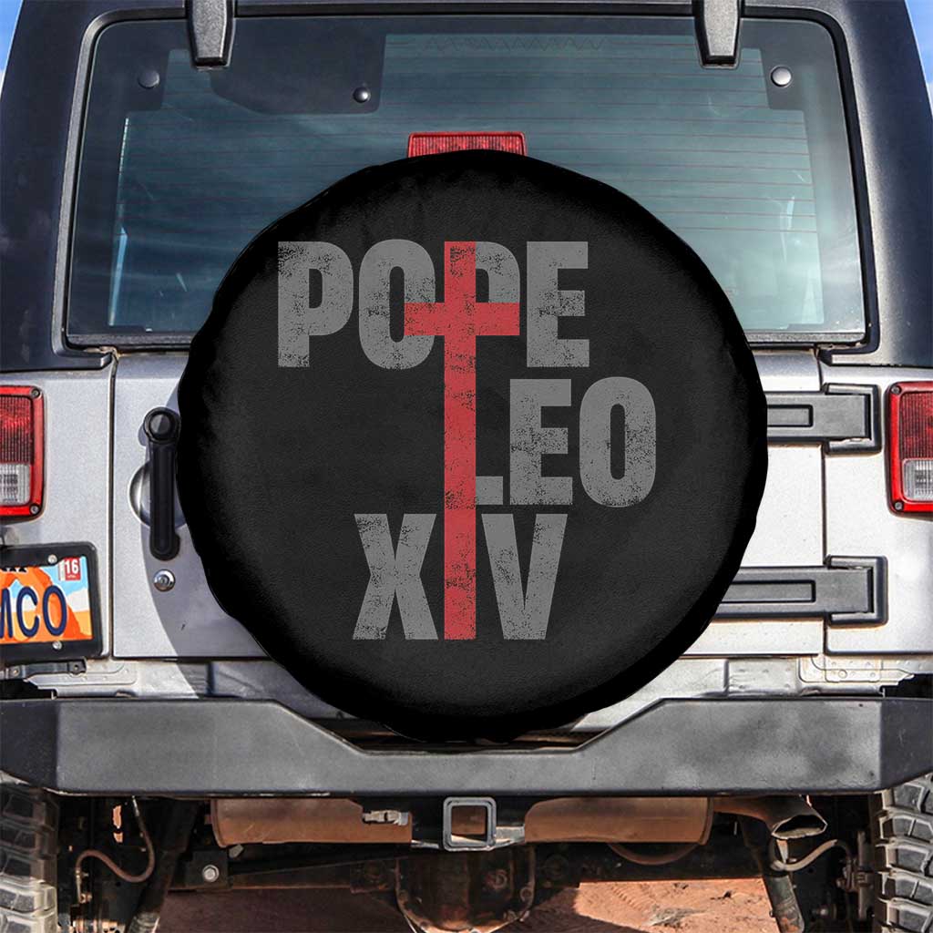 Pope Leo XIV Spare Tire Cover First American Pope Catholic Religious Cross