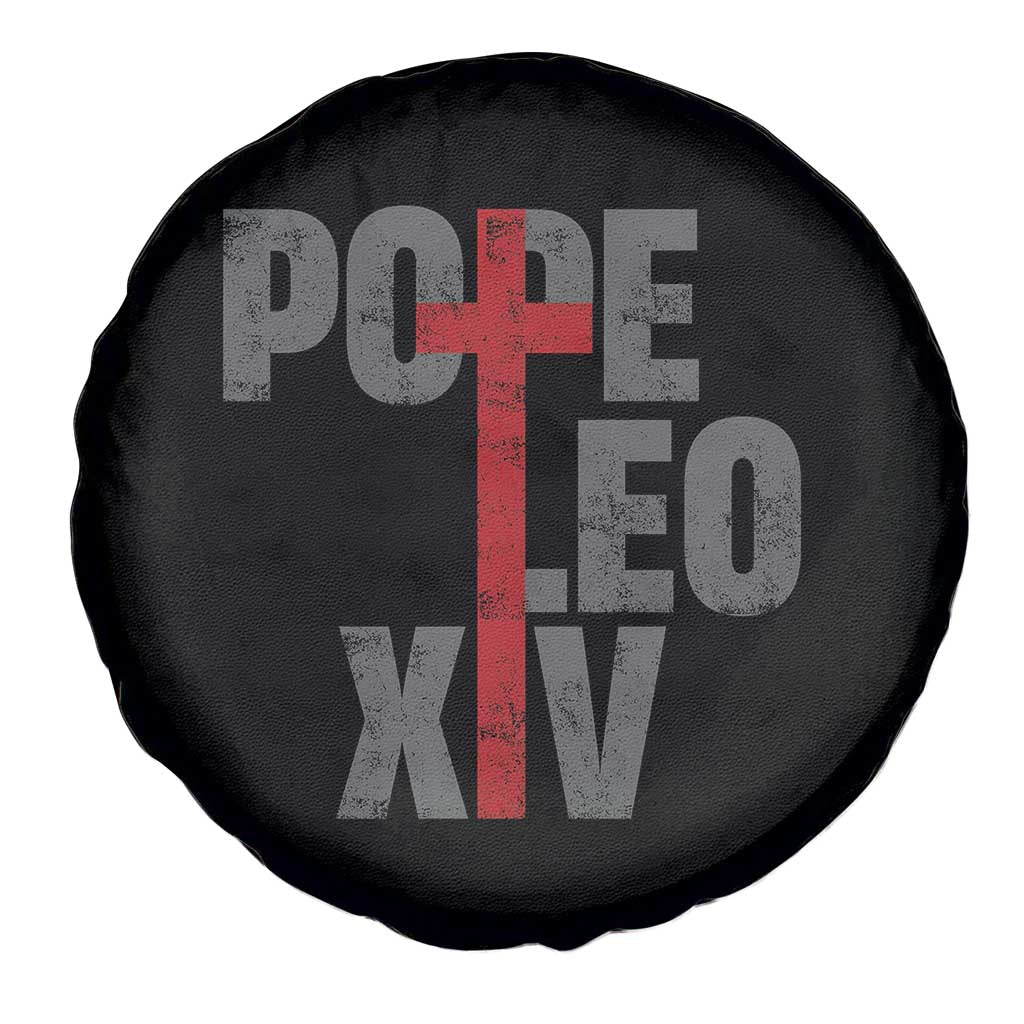 Pope Leo XIV Spare Tire Cover First American Pope Catholic Religious Cross