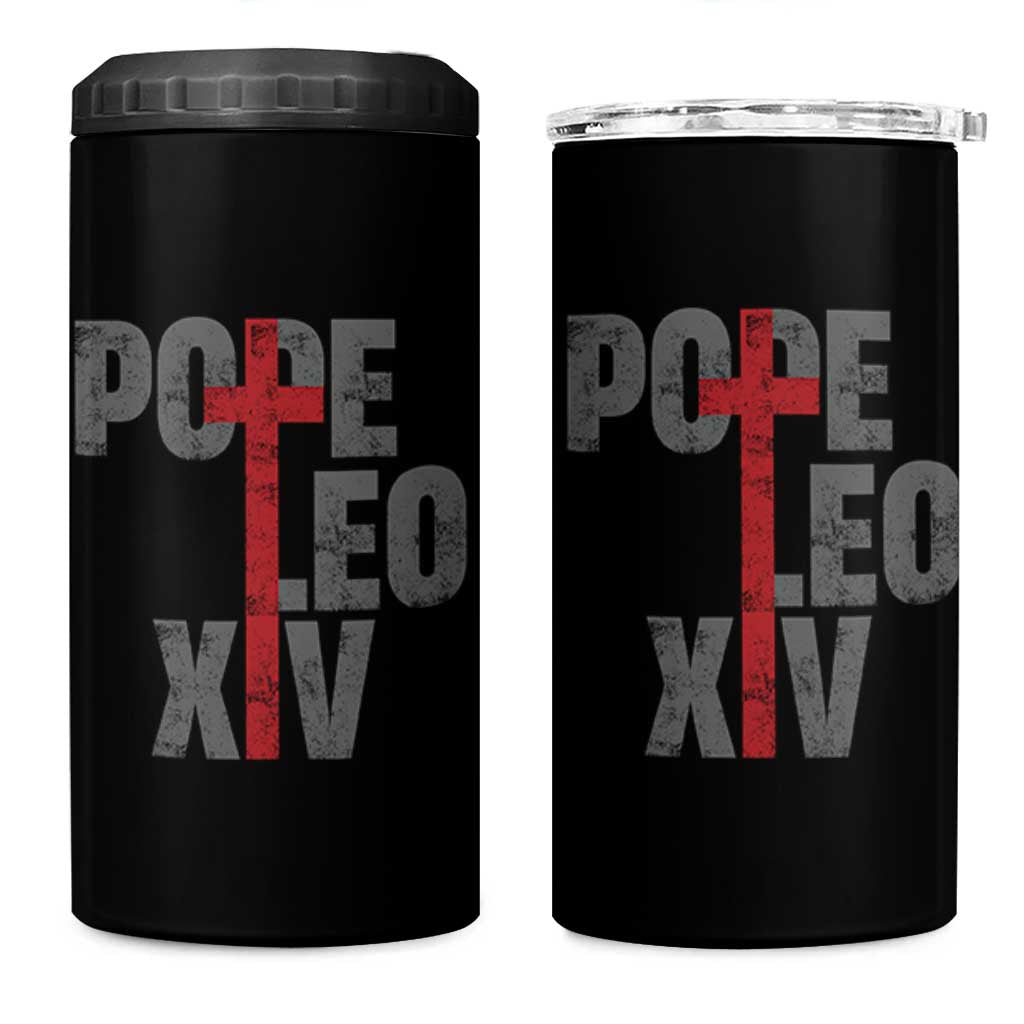 Pope Leo XIV 4 in 1 Can Cooler Tumbler First American Pope Catholic Religious Cross