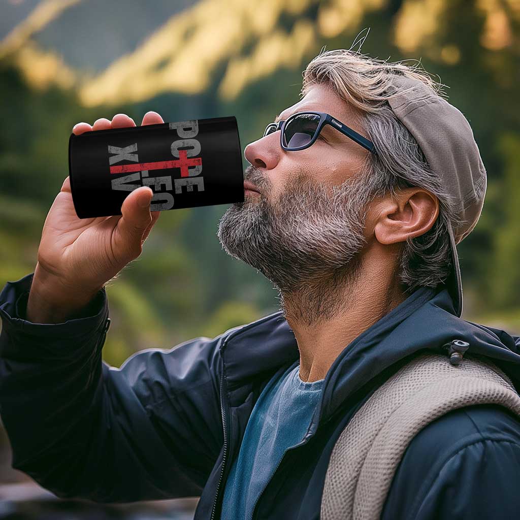 Pope Leo XIV 4 in 1 Can Cooler Tumbler First American Pope Catholic Religious Cross