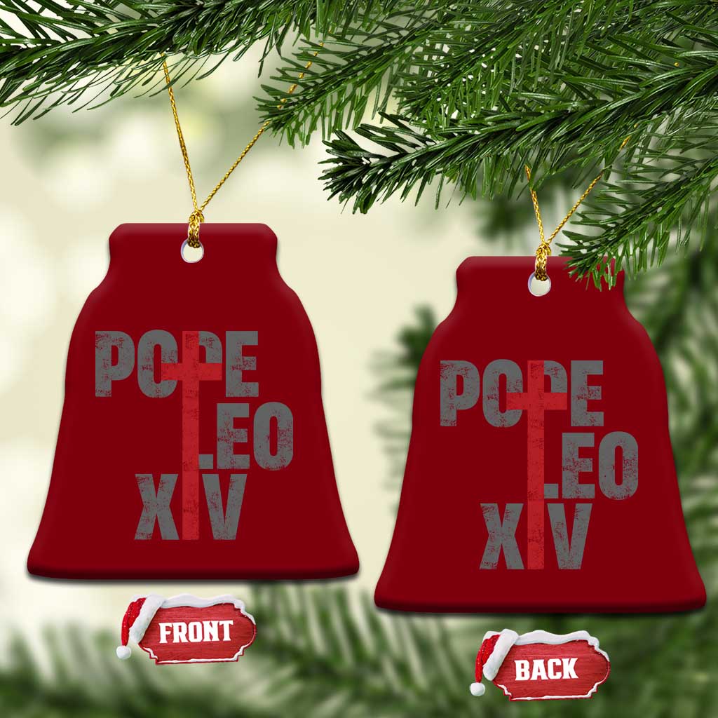 Pope Leo XIV Ceramic Ornament First American Pope Catholic Religious Cross - Wonder Print Shop
