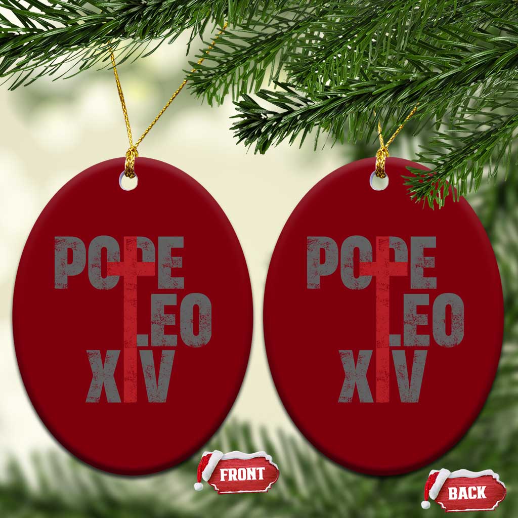Pope Leo XIV Ceramic Ornament First American Pope Catholic Religious Cross - Wonder Print Shop