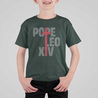Pope Leo XIV T Shirt For Kid First American Pope Catholic Religious Cross