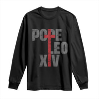 Pope Leo XIV Long Sleeve Shirt First American Pope Catholic Religious Cross