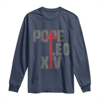 Pope Leo XIV Long Sleeve Shirt First American Pope Catholic Religious Cross