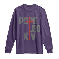 Pope Leo XIV Long Sleeve Shirt First American Pope Catholic Religious Cross