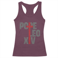 Pope Leo XIV Racerback Tank Top First American Pope Catholic Religious Cross