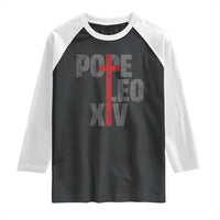 Pope Leo XIV Raglan Shirt First American Pope Catholic Religious Cross