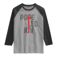 Pope Leo XIV Raglan Shirt First American Pope Catholic Religious Cross