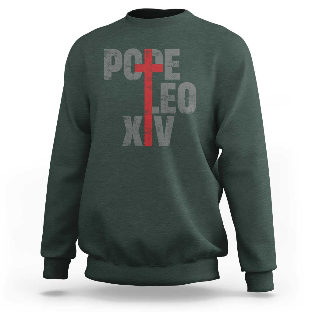 Pope Leo XIV Sweatshirt First American Pope Catholic Religious Cross