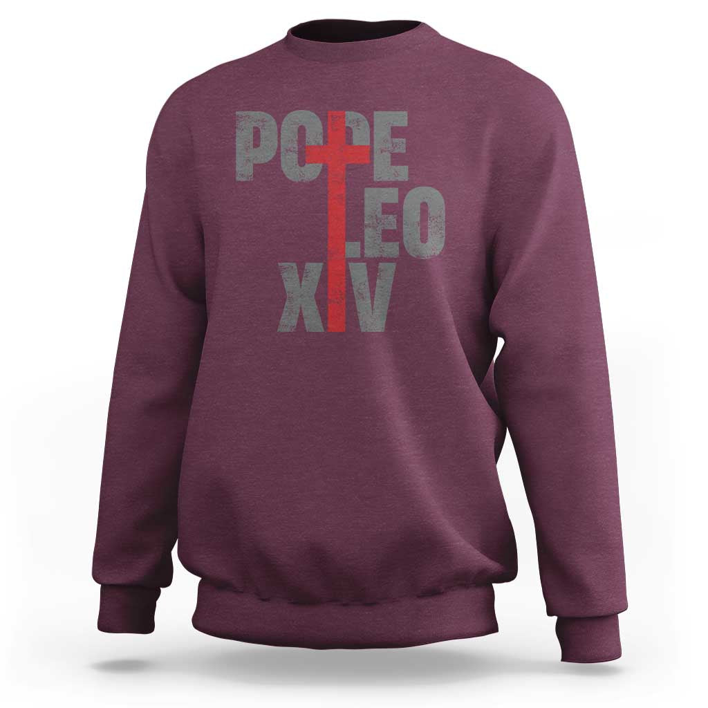 Pope Leo XIV Sweatshirt First American Pope Catholic Religious Cross