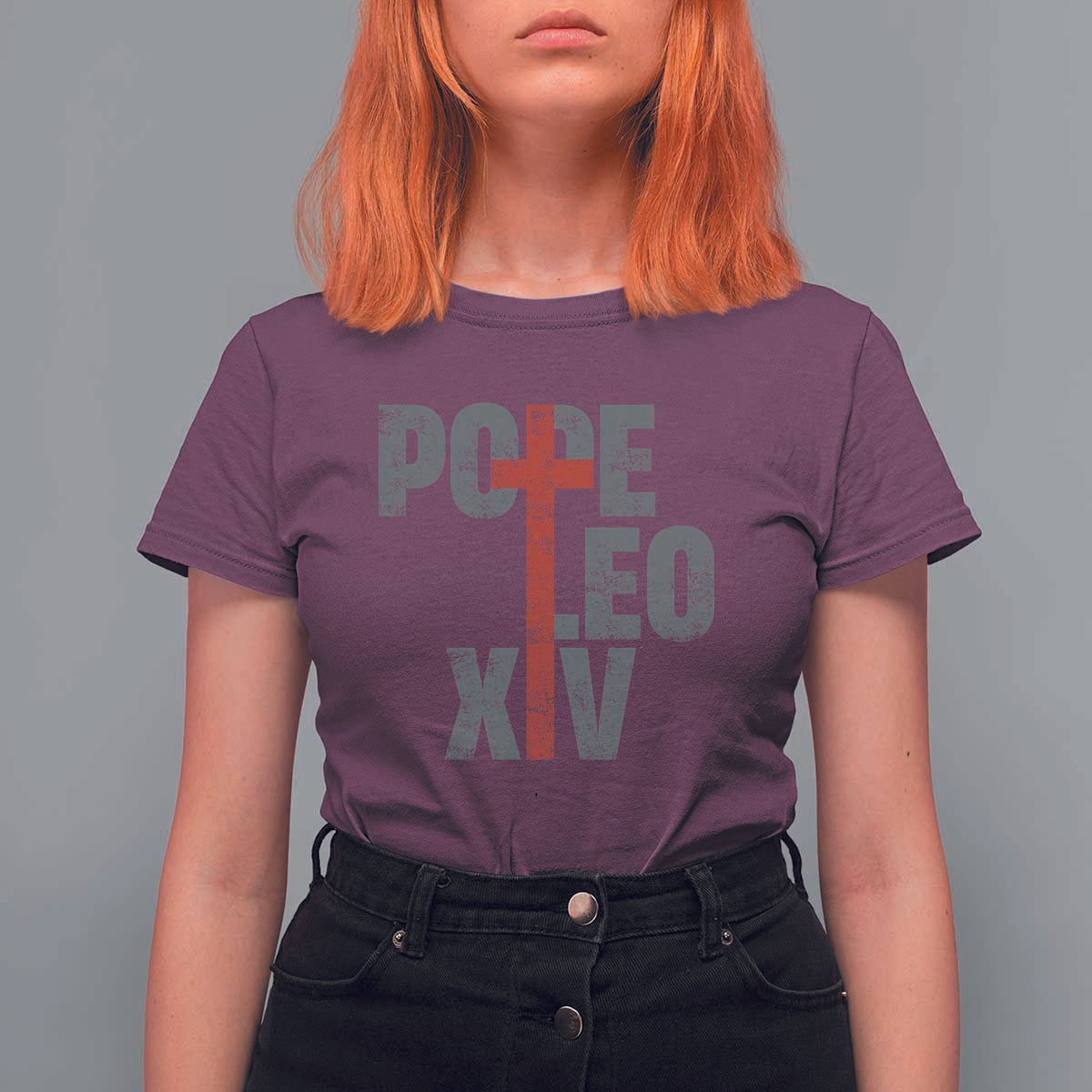 Pope Leo XIV T Shirt For Women First American Pope Catholic Religious Cross