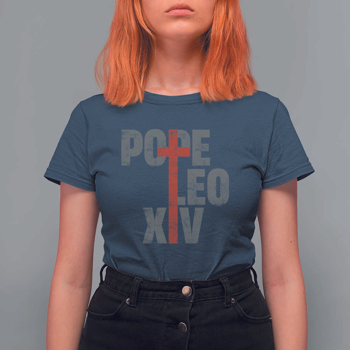 Pope Leo XIV T Shirt For Women First American Pope Catholic Religious Cross