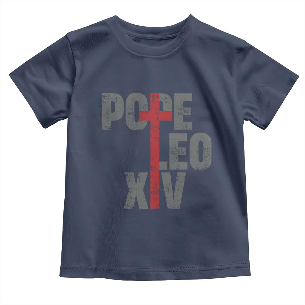 Pope Leo XIV Toddler T Shirt First American Pope Catholic Religious Cross