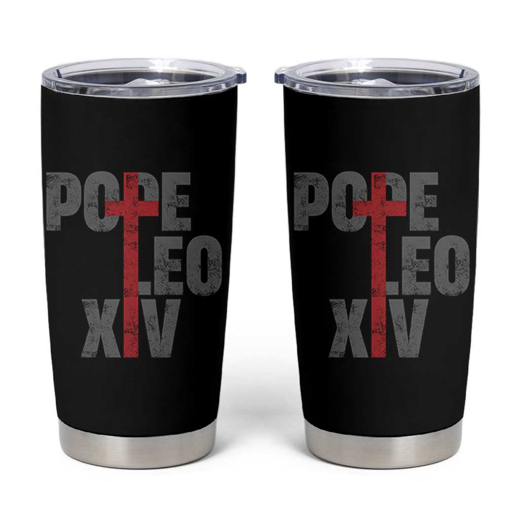 Pope Leo XIV Tumbler Cup First American Pope Catholic Religious Cross