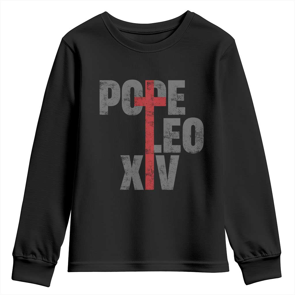 Pope Leo XIV Youth Sweatshirt First American Pope Catholic Religious Cross