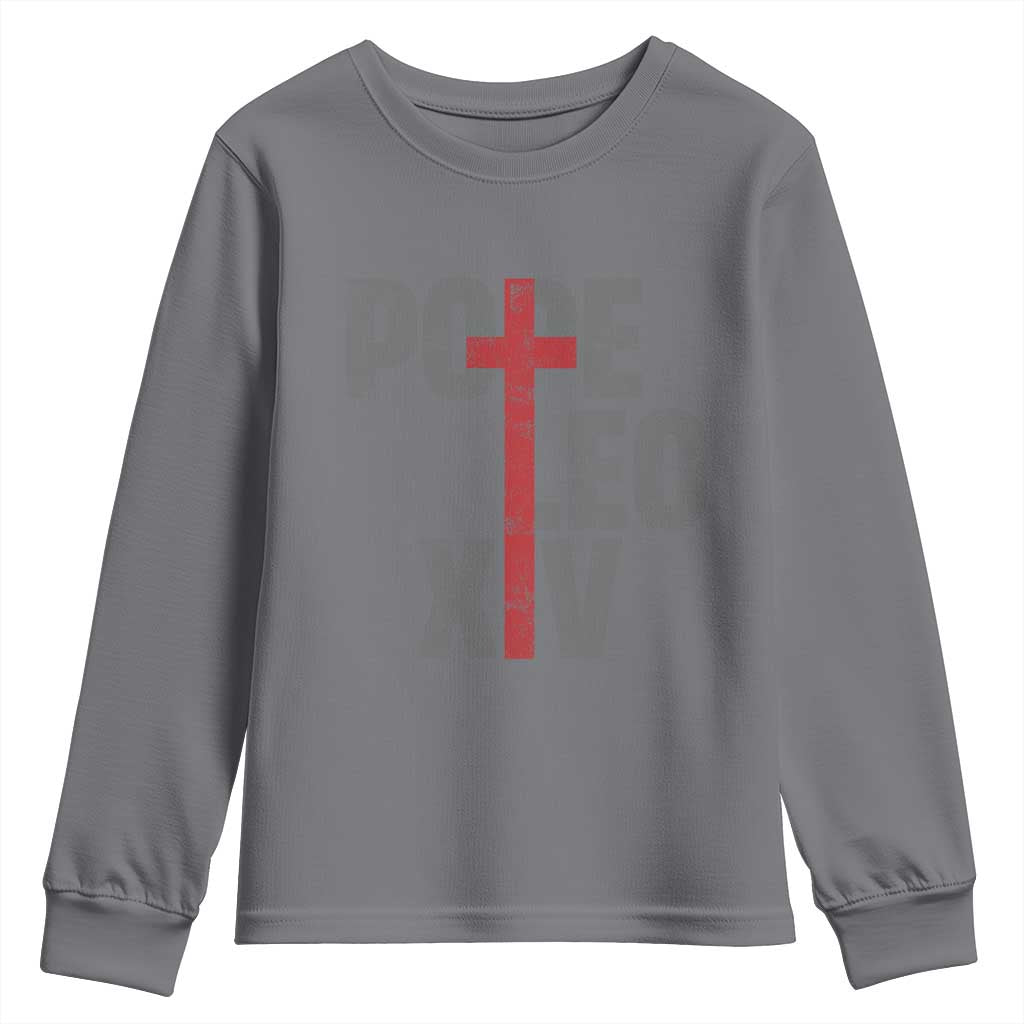 Pope Leo XIV Youth Sweatshirt First American Pope Catholic Religious Cross