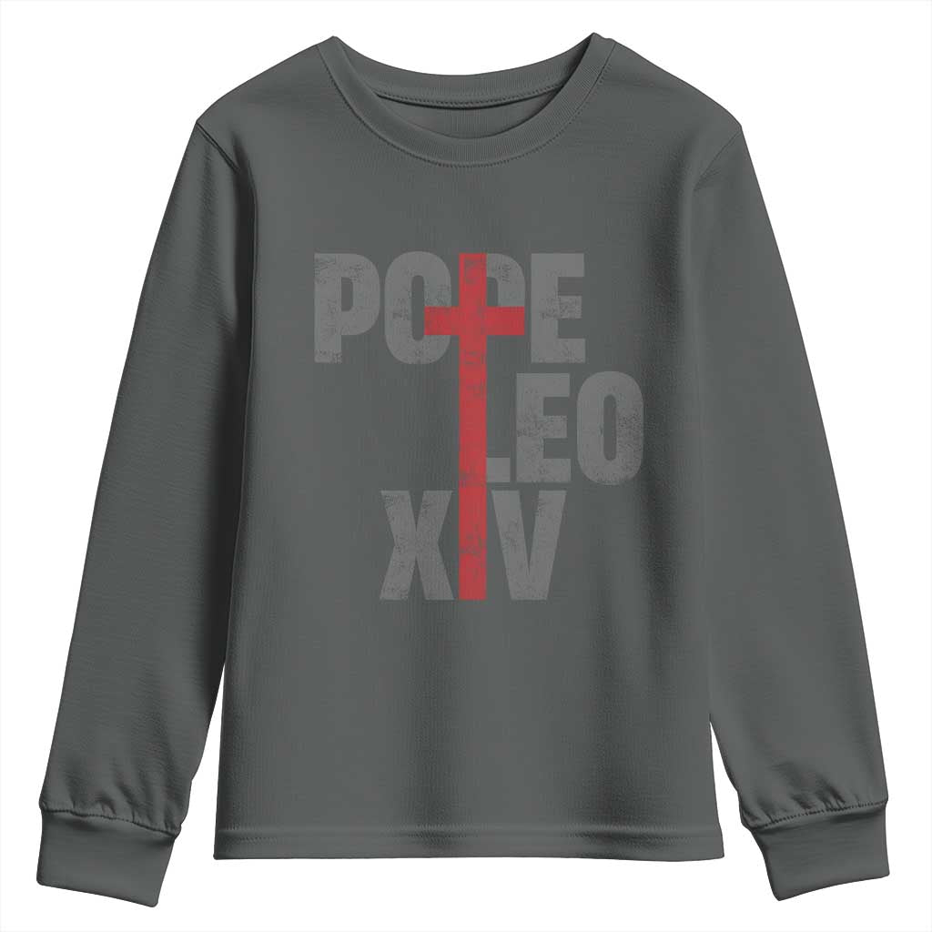 Pope Leo XIV Youth Sweatshirt First American Pope Catholic Religious Cross