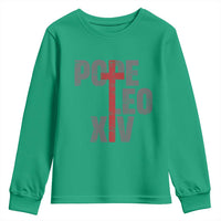 Pope Leo XIV Youth Sweatshirt First American Pope Catholic Religious Cross