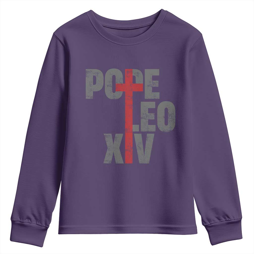 Pope Leo XIV Youth Sweatshirt First American Pope Catholic Religious Cross