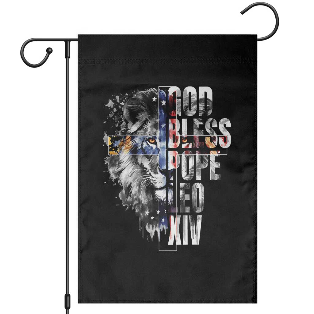 God Bless Pope Leo XIV Garden Flag Lion American Flag - Wonder Print Shop