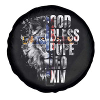 God Bless Pope Leo XIV Spare Tire Cover Lion American Flag