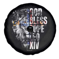 God Bless Pope Leo XIV Spare Tire Cover Lion American Flag