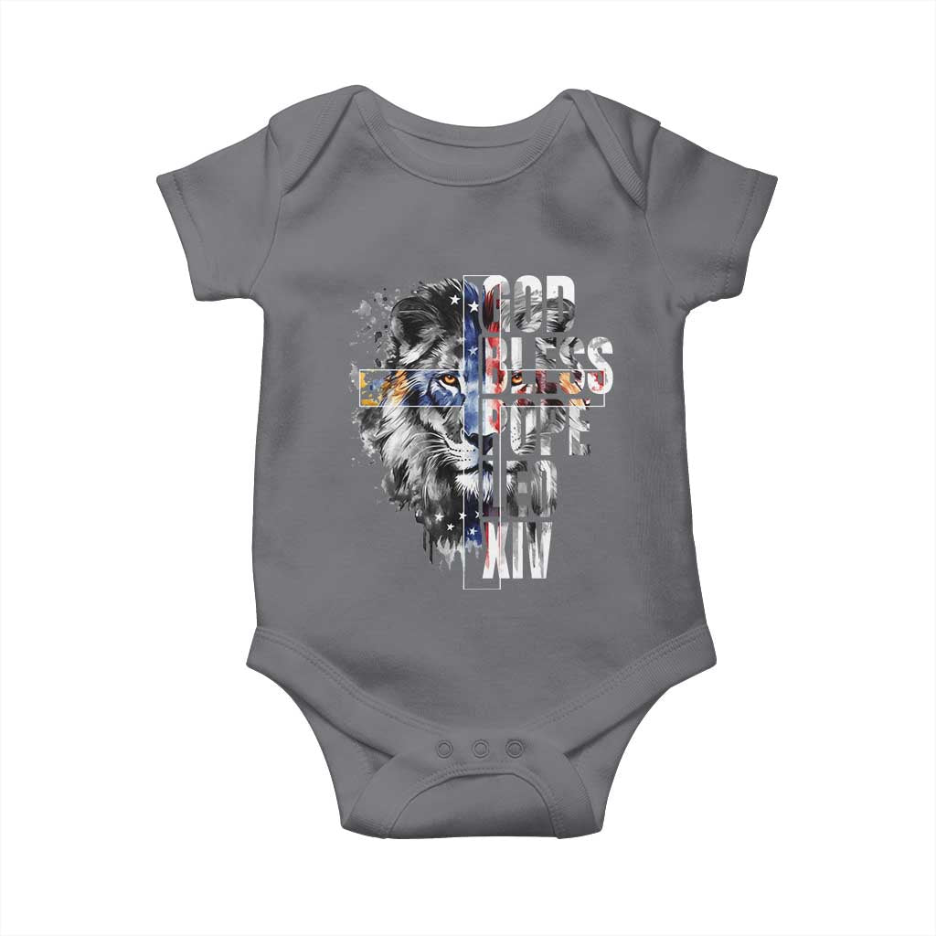 God Bless Pope Leo XIV Baby Onesie Lion American Flag