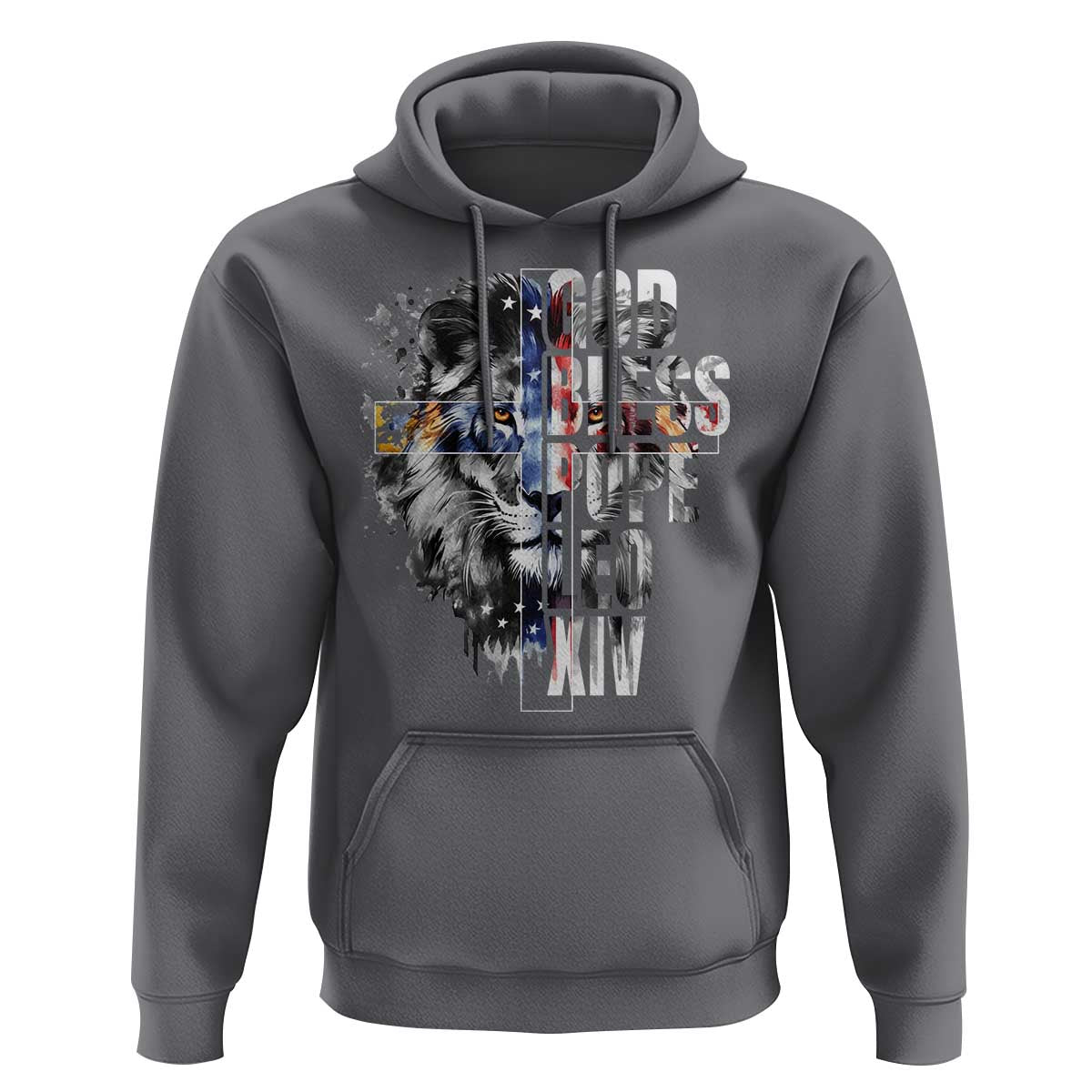 God Bless Pope Leo XIV Hoodie Lion American Flag