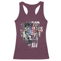 God Bless Pope Leo XIV Racerback Tank Top Lion American Flag