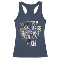 God Bless Pope Leo XIV Racerback Tank Top Lion American Flag