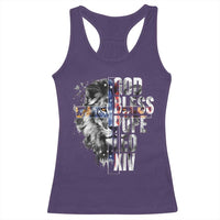 God Bless Pope Leo XIV Racerback Tank Top Lion American Flag