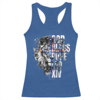 God Bless Pope Leo XIV Racerback Tank Top Lion American Flag