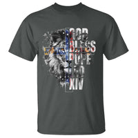 God Bless Pope Leo XIV T Shirt Lion American Flag