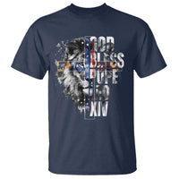 God Bless Pope Leo XIV T Shirt Lion American Flag