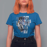 God Bless Pope Leo XIV T Shirt For Women Lion American Flag